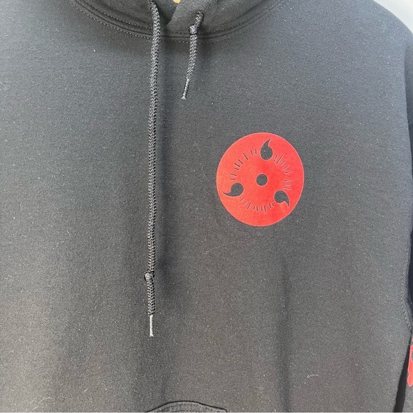 Naruto Shippuden Sasuke Uchiha Anime Manga TV Sweatshirt Hoodie Mens Med Black - Picture 3 of 9